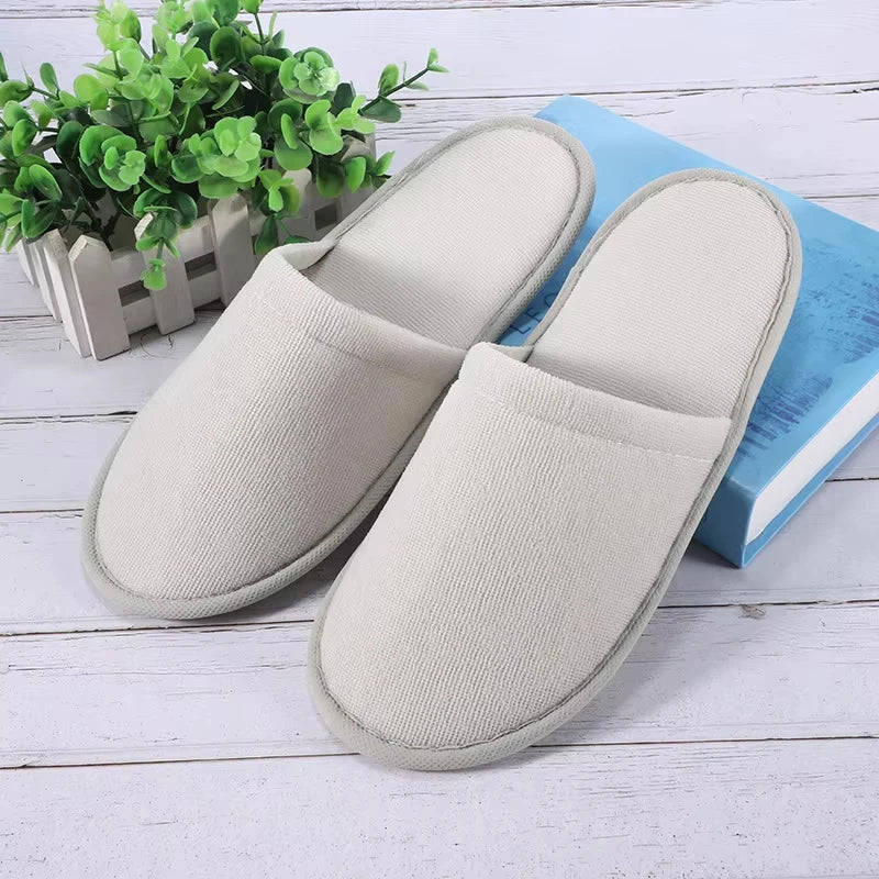 Disposable Non-Slip Closed Toe Slippers | Hotel Travel Home