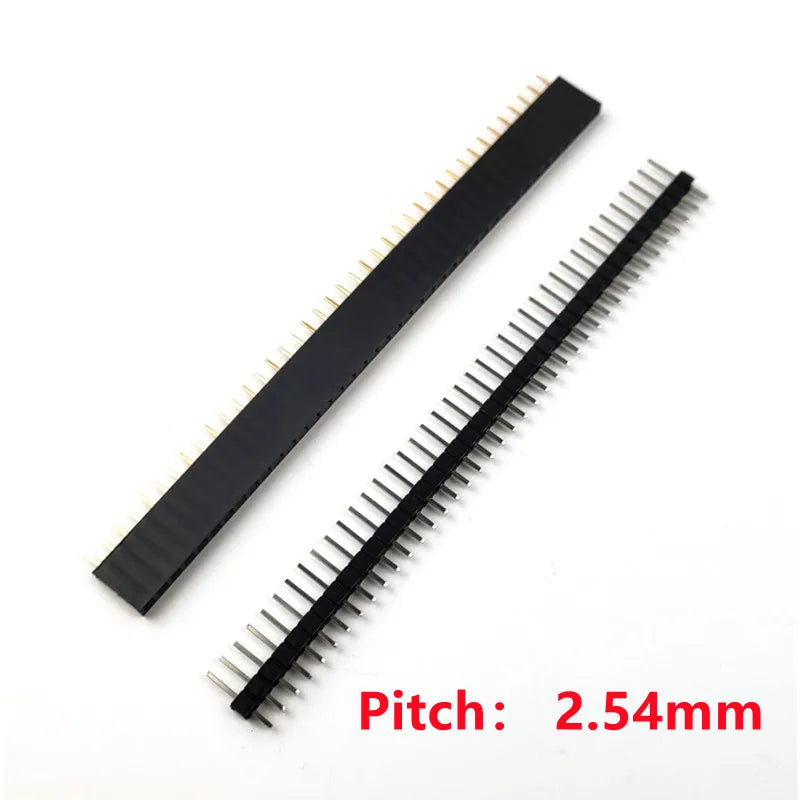5 Pairs 40 Pin 1x40 Single Row Male and Female 1.27mm/2.0mm/2.54 Breakable Pin Header PCB JST Connector Strip for Arduino Black Peaceful Pleasures Health and Wellness 2.54mm 1x40P
