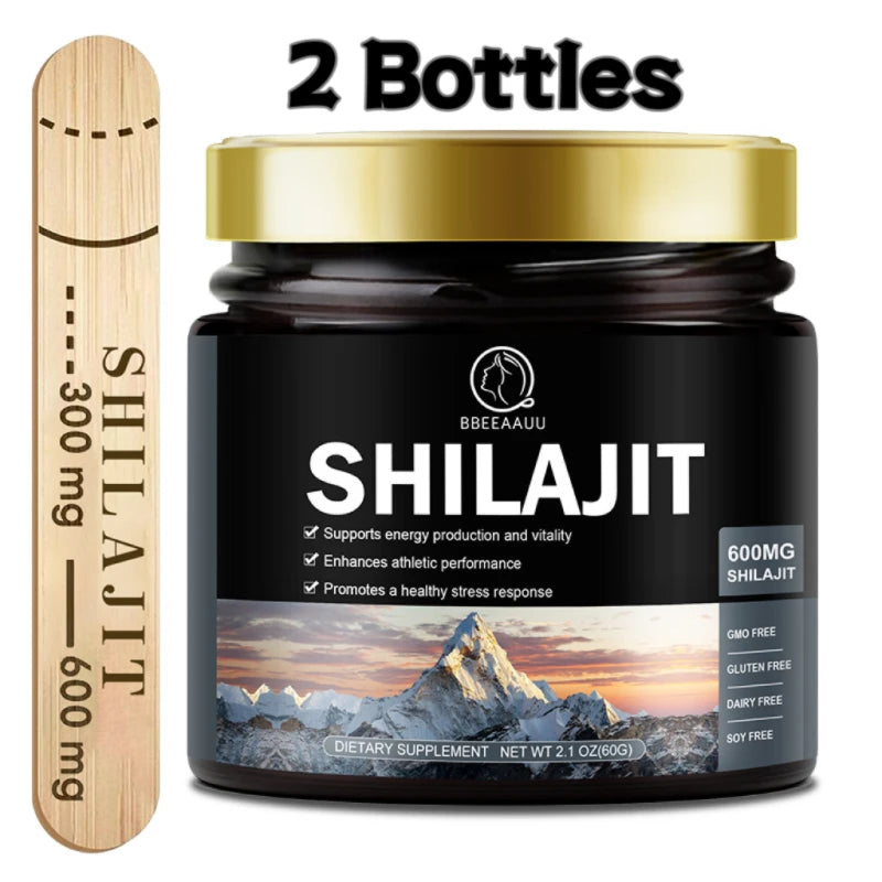 Pure Himalayan Shilajit Resin – 85+ Trace Minerals, Fulvic Acid | Energy, Brain & Immunity | 60g Herbal Supplement Peaceful Pleasures Health and Wellness 2Bottles United States