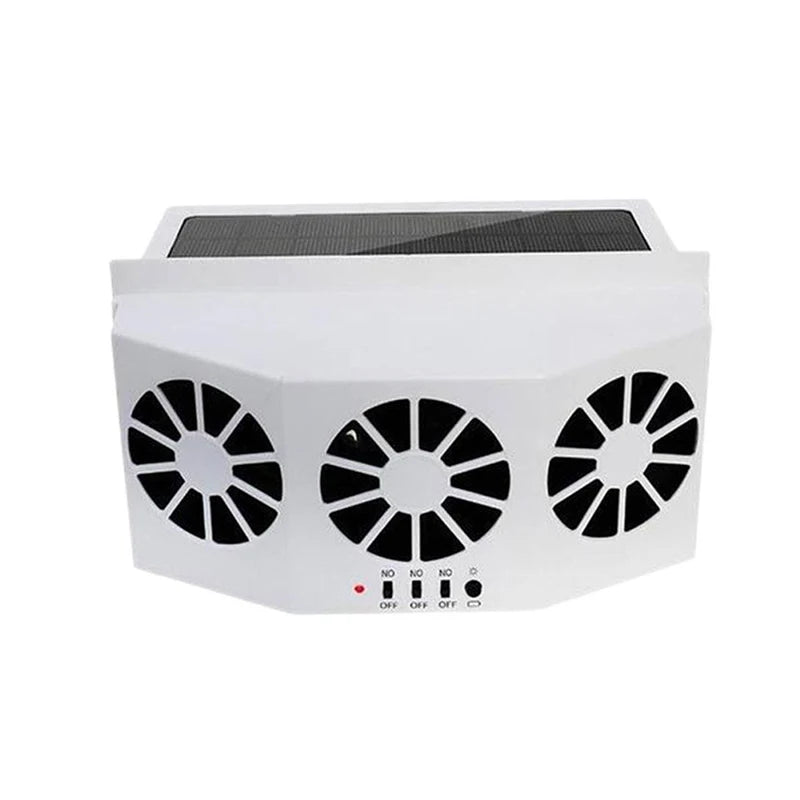Car Cooling System Solar Panel Car Window Exhaust Fan Auto Air Vent Ventilation Fan Solar Radiator 3 Fans for Camper Peaceful Pleasures Health and Wellness WHITE