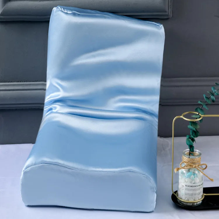 100% Mulberry Silk Latex Pillowcase,19 Momme Cooling Zipper Memory Foam Pillow Cover, Anti-Frizz Skin Friendly for Kids Summer Peaceful Pleasures Health and Wellness sky blue