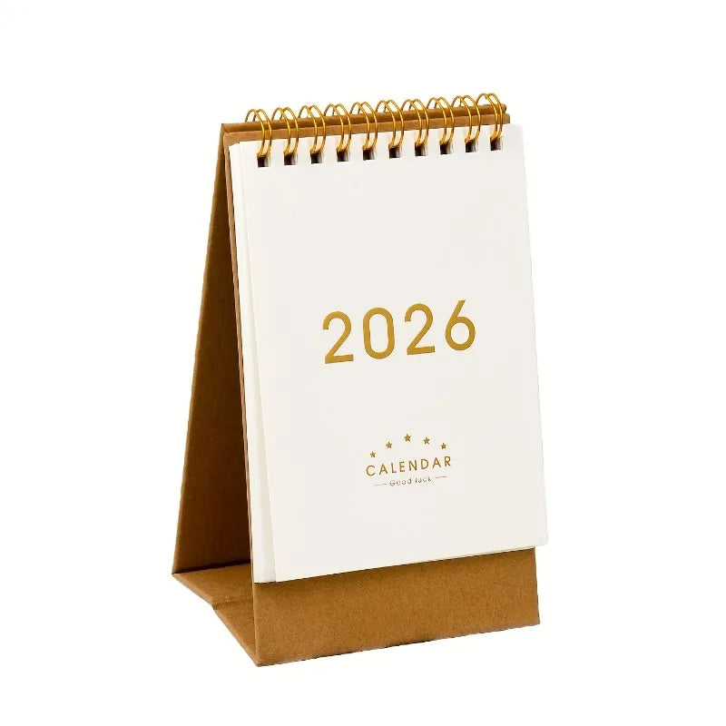 2025-2026 Vintage Desk Calendar | Bilingual Monthly Planner