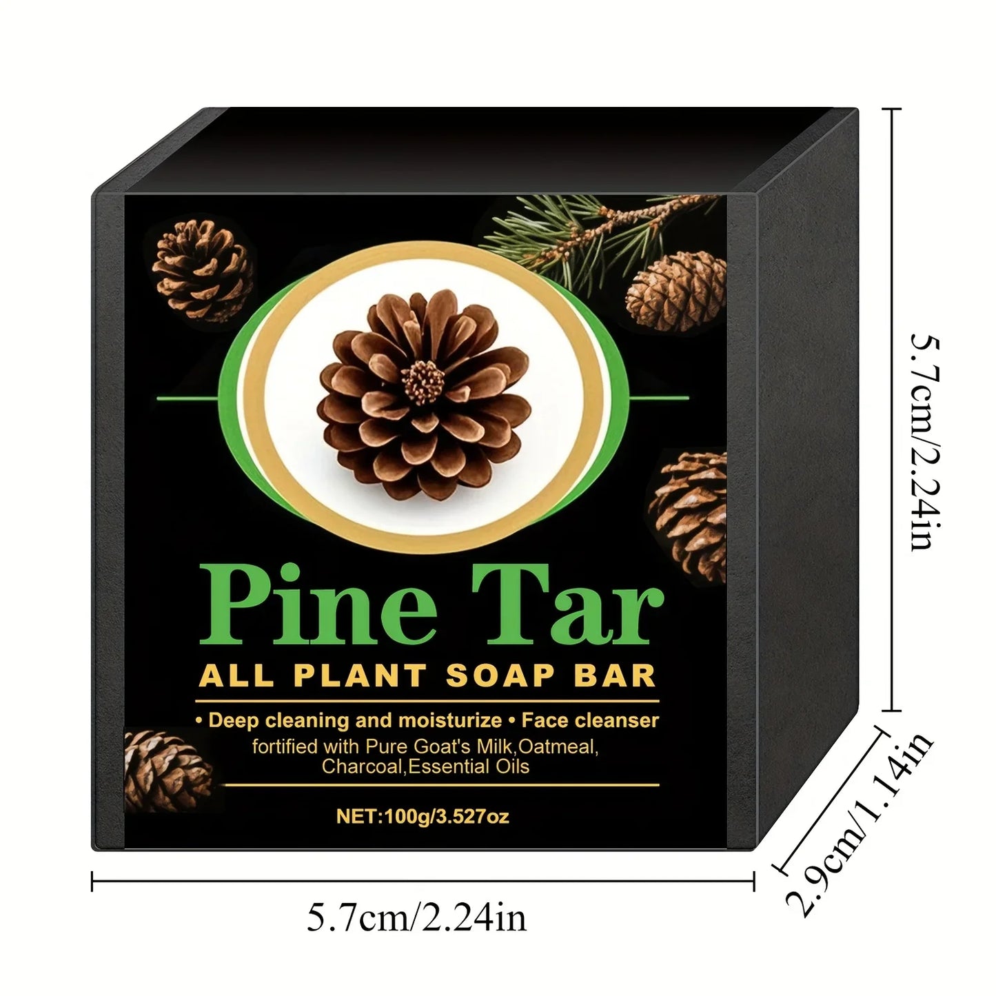 Men's Pine Tar Soap Bar – Deep Cleansing & Moisturizing