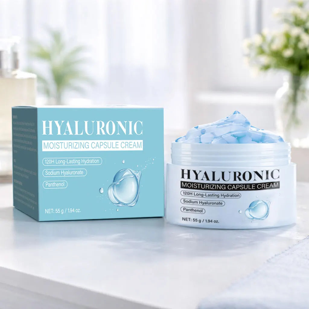 Hyaluronic Acid Capsule Cream Lasting Hydration, Barrier Care, Calming Daily Facial Moisturizer For All Skin Types,55g/1.94oz Peaceful Pleasures Health and Wellness