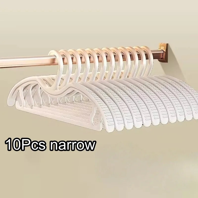 10-Pack Wide Shoulder Non-Slip Clothes Hangers | Space-Saving Clothes Hangers Peaceful Pleasures Health and Wellness 10Pcs narrow