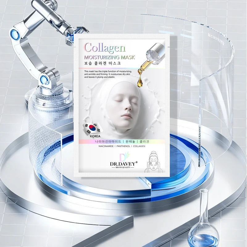 DR.DAVEY Collagen Moisturizing Facial Mask Facial Care Moisturizing and Tender Skin Easy to Absorb Portable 10 Tablets/Box Peaceful Pleasures Health and Wellness
