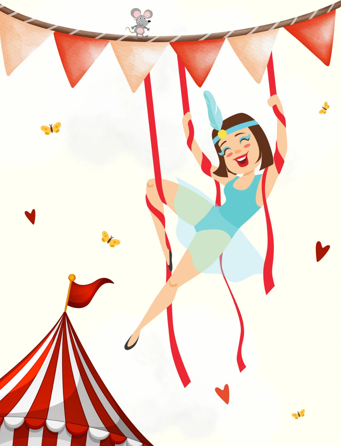 Funny Cartoon Circus House Acrobats Carnival Magician Nursery Poster Canvas Painting Wall Art Pictures Home Interior Decor Peaceful Pleasures Health and Wellness 2 20x30cm Unframed