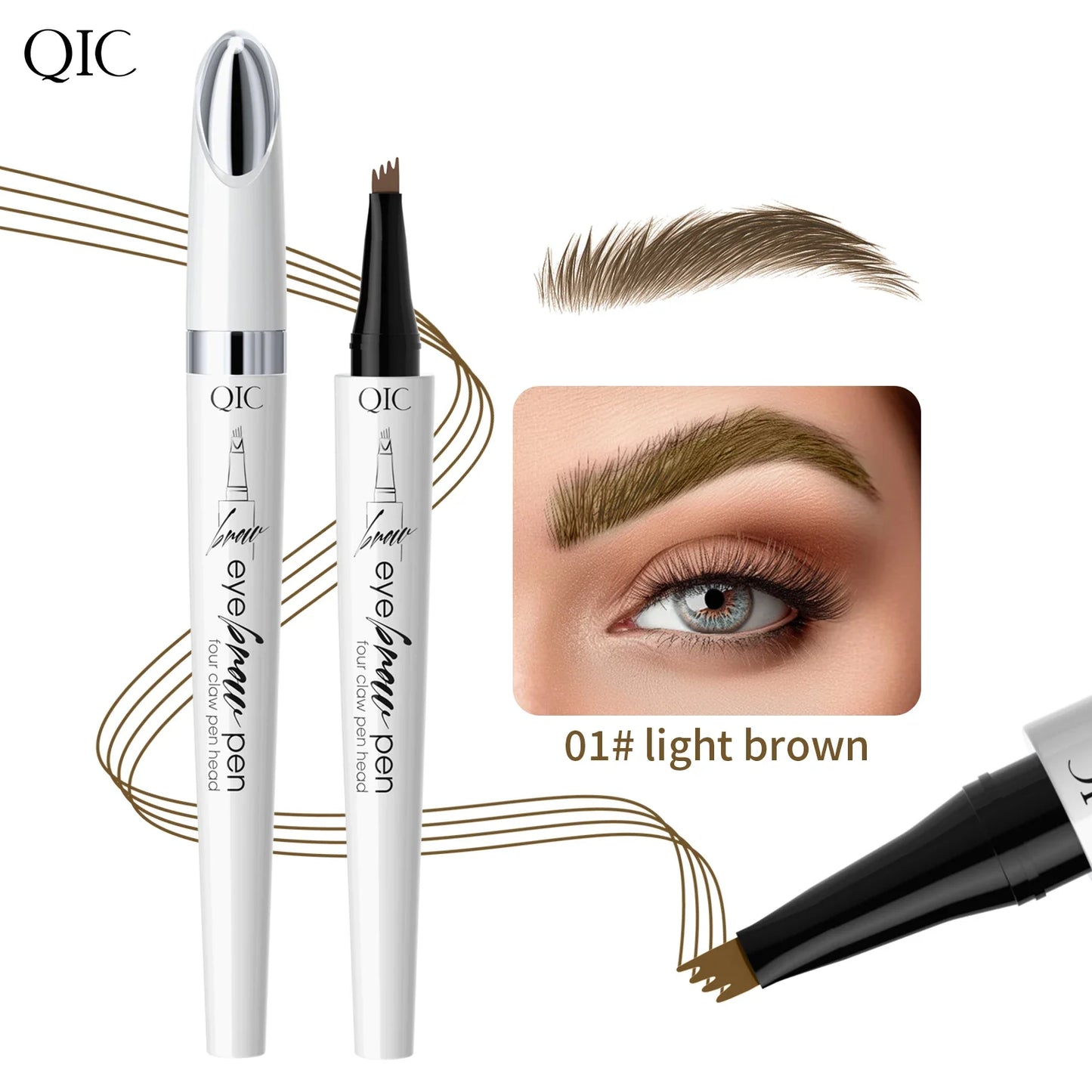 QIC 4-Tip Microblading Brow Pen – Waterproof & Long-Lasting