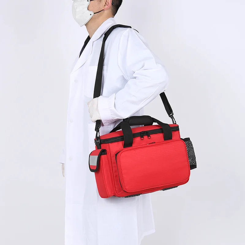 Outdoor First Aid Kit Medical Bag Isolation Multi-pocket Large Storage Portable Cross Emergency Medical Bag Sports Travel Bag Peaceful Pleasures Health and Wellness