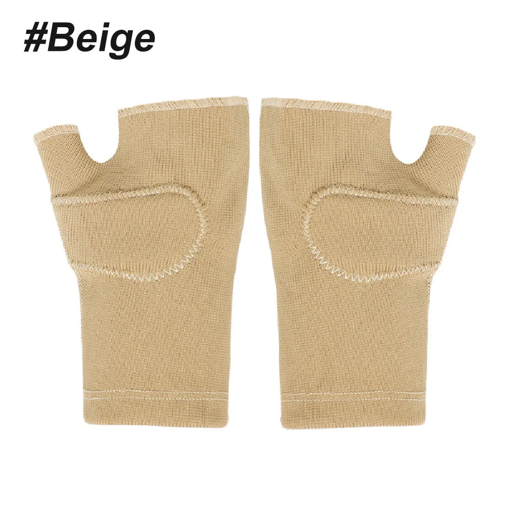 1Pair Wrist Thumb Gloves,Breathable Wrist Support Brace Wrist Sleeve Gel Thumb Pad,Carpal Tunnel Sleeve for Relieving HandJoints Peaceful Pleasures Health and Wellness Beige-1Pair