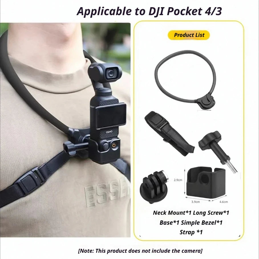 DJI Osmo Pocket 3/4 Head Strap, Chest Mount & Backpack Clip Kit