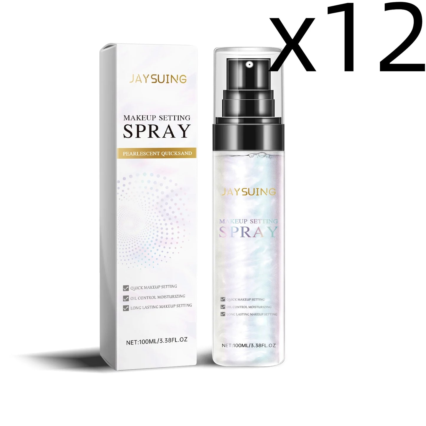 Jaysuing Makeup Setting Spray Lasting Makeup Hold Oil Control Quickly Drying Brighten Skin Tone Natural Lock Makeup Fixer Spray Peaceful Pleasures Health and Wellness 100ml Boxed X 12PCS