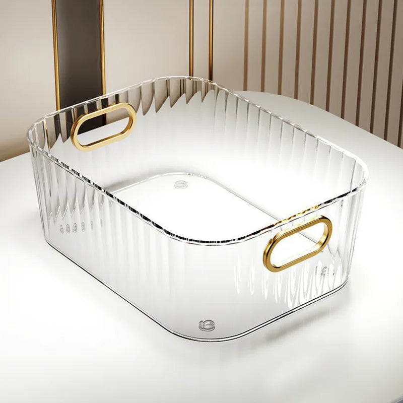 Stackable Clear Desktop Organizer | PET Storage Basket Box