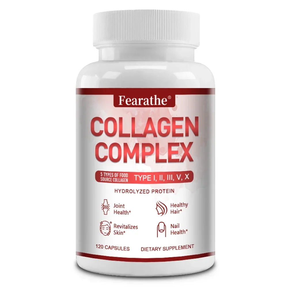 Multiple Collagen - Supports Skin, Hair, Nails and Joints Health, Support Cell Health, Anti-aging, Antioxidant, Women & Men Peaceful Pleasures Health and Wellness 120 count-1 bottle