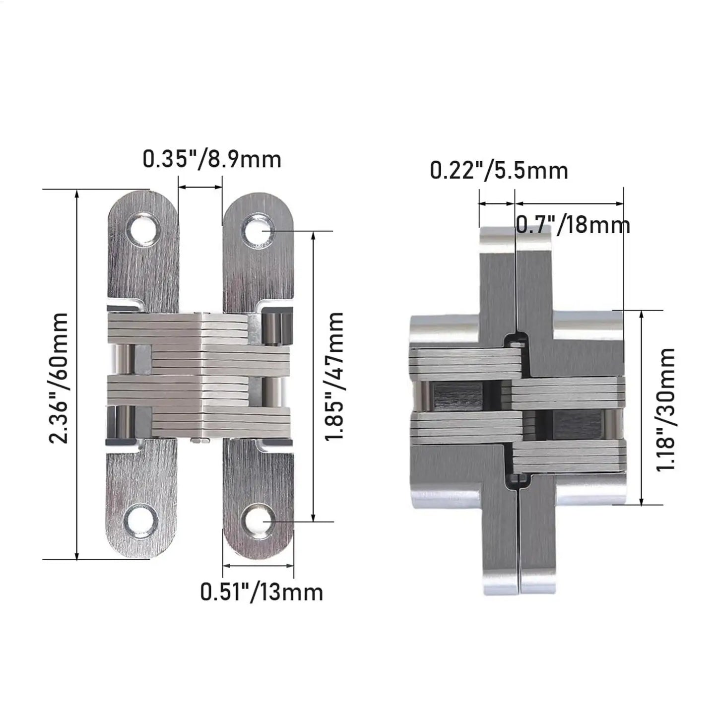 Concealed 180° Door Hinges | Zinc Alloy Invisible Cabinet Hinge