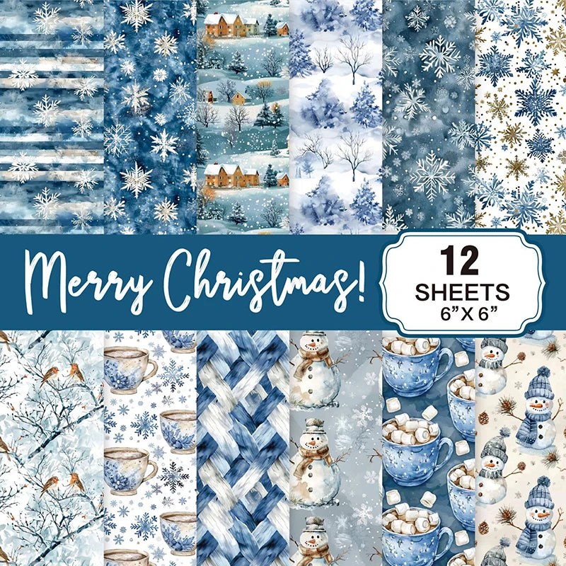 Christmas Scrapbook Paper Pad 6x6 | 12 Sheets 160gsm Acid-Free Scrapbook Paper Pad Peaceful Pleasures Health and Wellness A6