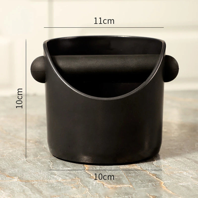 Coffee Powder Box Black Coffee Slag Bucket with Deep Bowl Dump Bin Detachable Knock Bar Coffee Machine Grind Trash Bin Peaceful Pleasures Health and Wellness A-Flat mouth