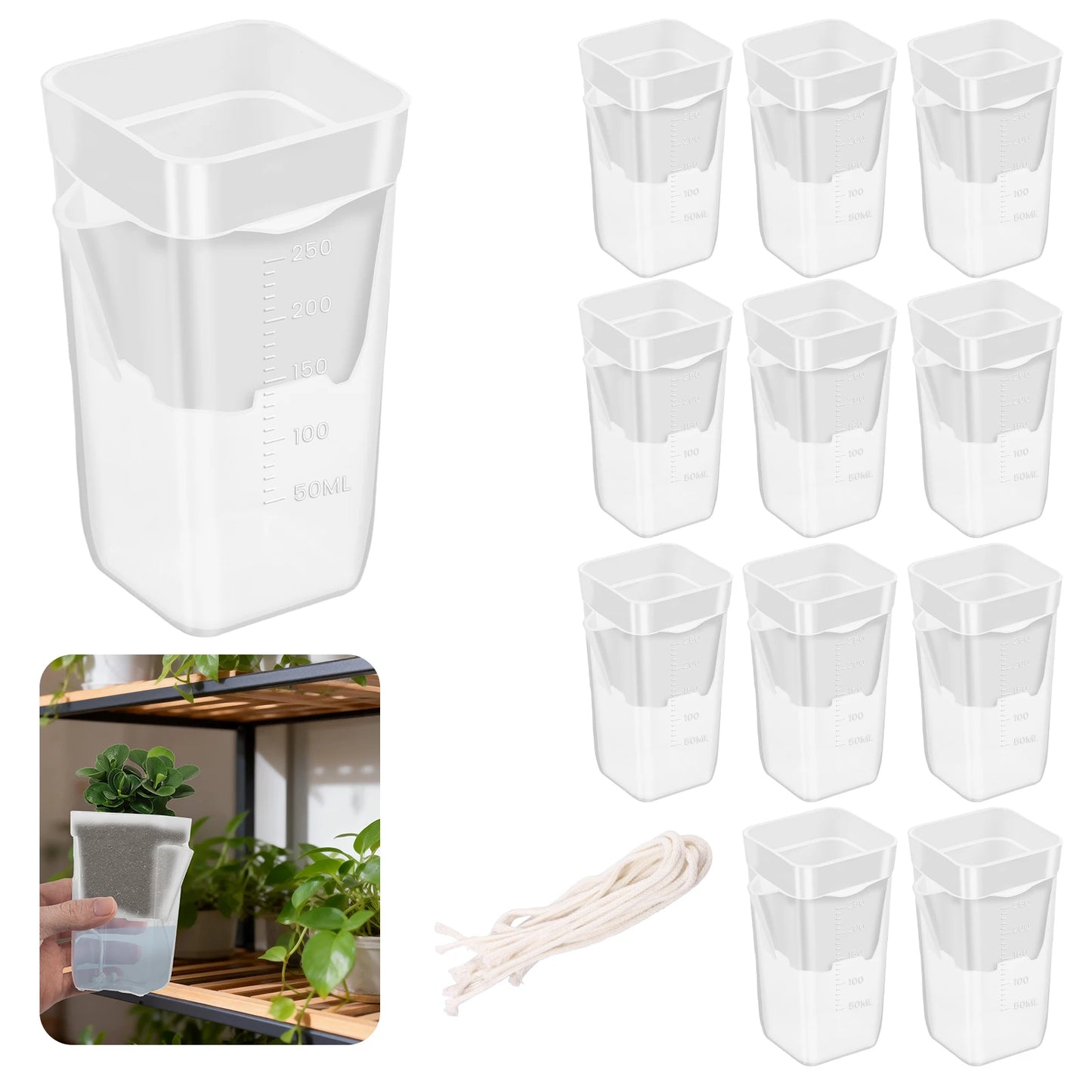 12-Pack Self Watering Plant Pots | Double Layer Nursery Pots