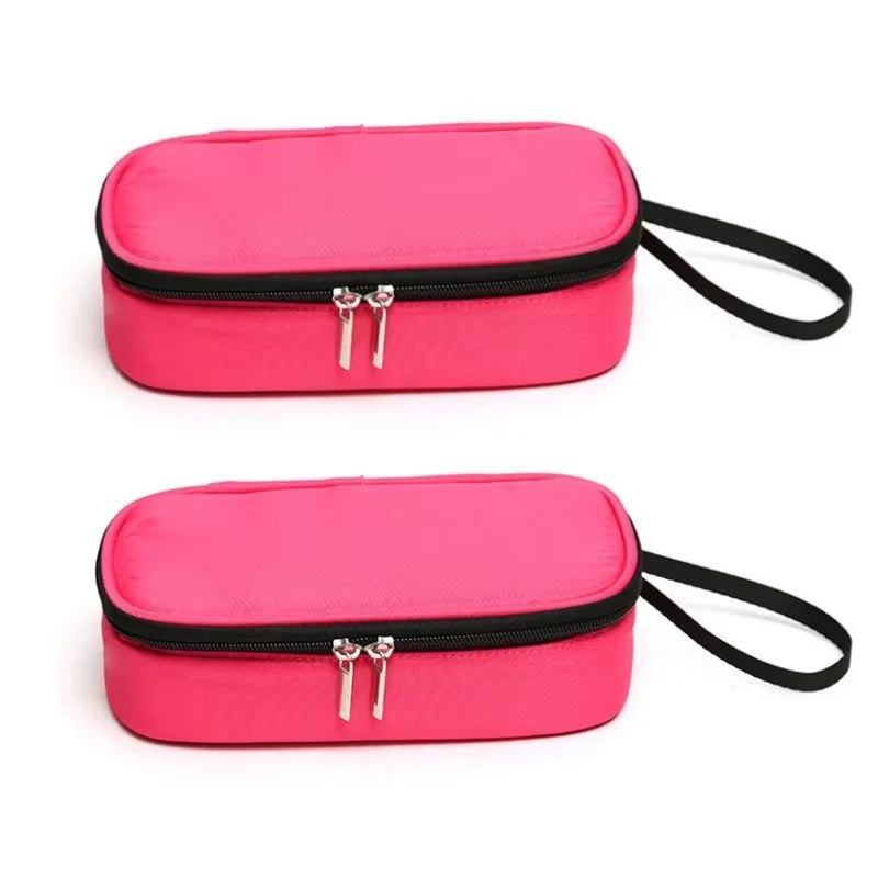 Portable First Aid Kit Insulin Cooling Bag Diabetic Pocket Pill Protector Waterproof Thermal Insulated medical Cooler No Gel Peaceful Pleasures Health and Wellness Rose red 2pcs