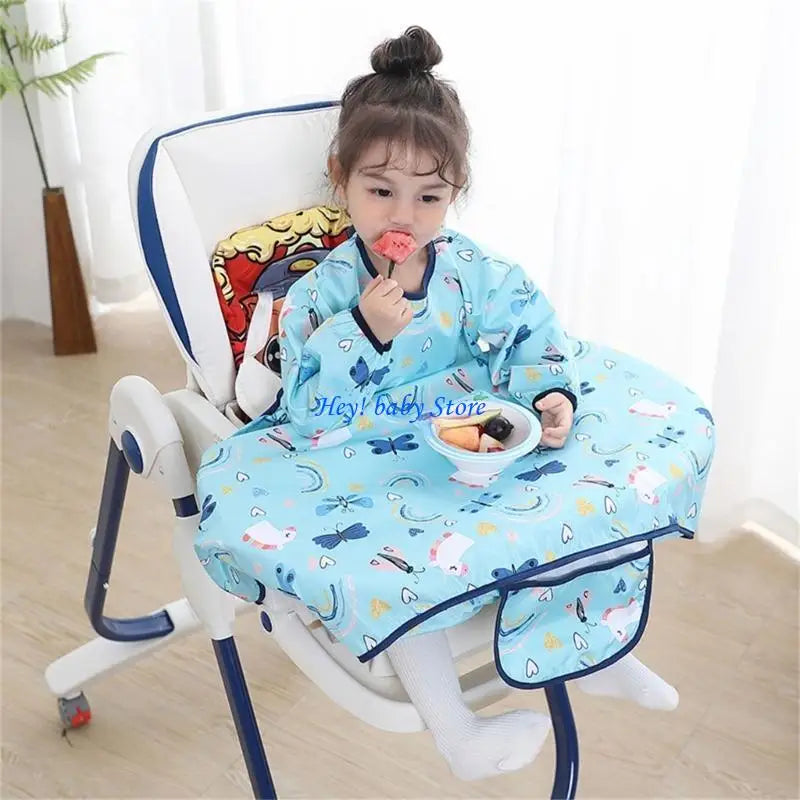 Waterproof Baby Feeding Bib with Sleeves & Table Cover | 6M–4Y