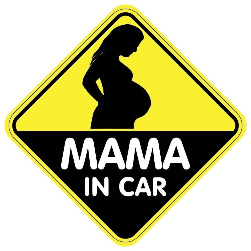 2X 5inch Mama In Car Pregnant On Board Sticker Decal Car Sticker Peaceful Pleasures Health and Wellness