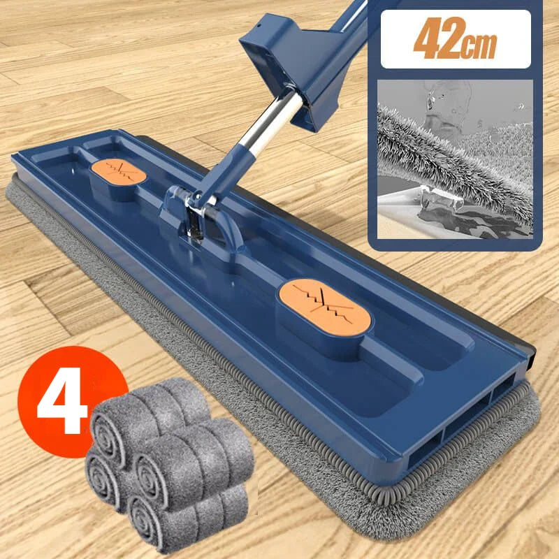 42cm Self-Wringing Flat Mop | Wet & Dry with Squeegee