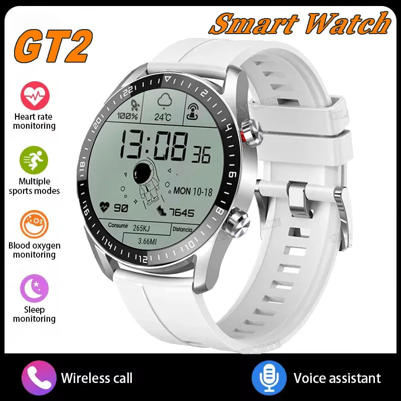 GPS ECG+PPG Bluetooth Call Smart Watch Men 2025 Sports Bracelet NFC Waterproof Custom Watch Face Men SmartWatch For IOS Android Peaceful Pleasures Health and Wellness White