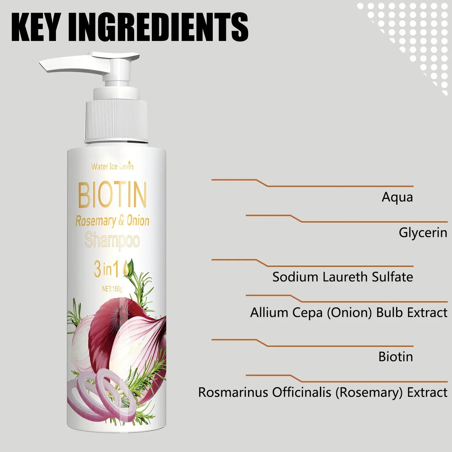 Biotin Rosemary Onion Shampoo – 72-Hour Oil Control, All Hair