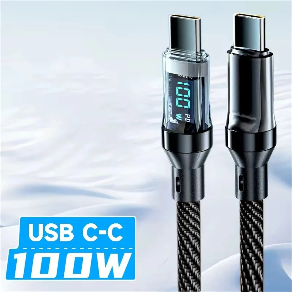 120W LED Display USB-C Fast Charging Cable | Samsung & iPhone