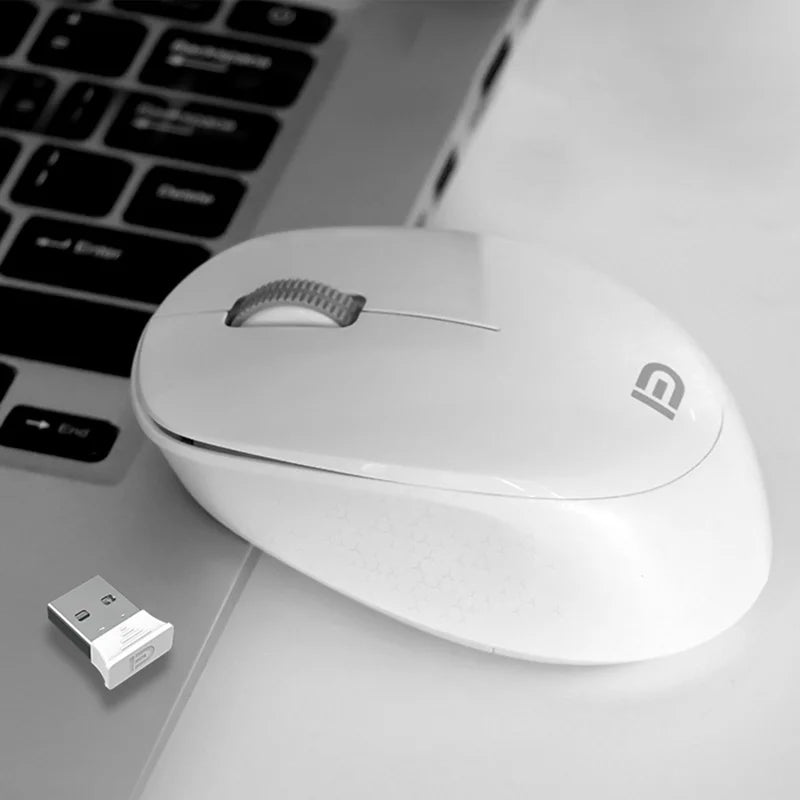 Wireless Mouse Silent mouse For Office Library, Portable Computer Mice with USB Receiver, ergonomic wireless mouse for laptop,PC Peaceful Pleasures Health and Wellness White