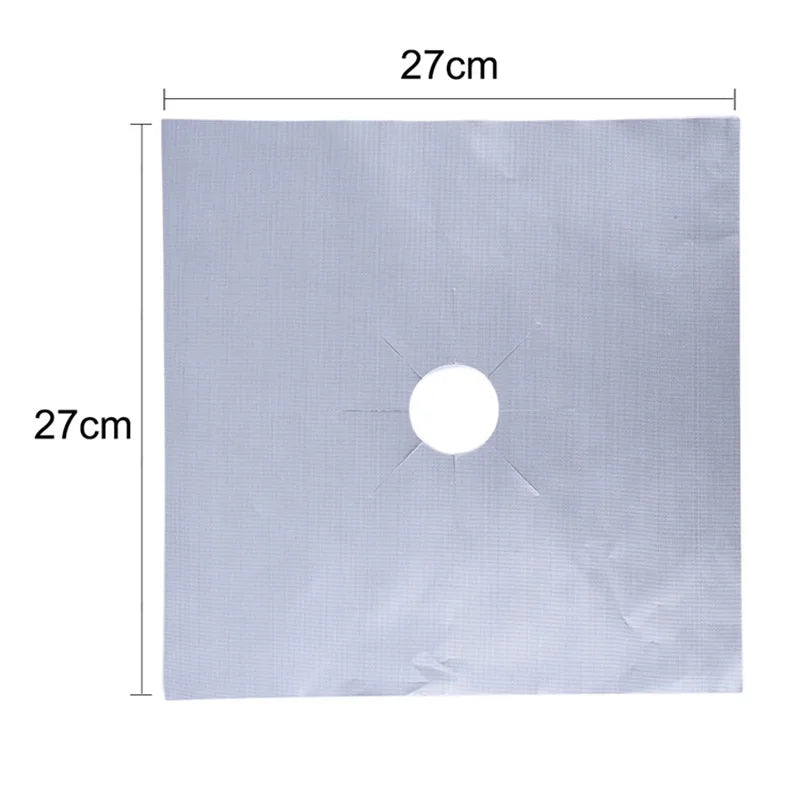 4Pcs Gas Stove Protectors Kitchen Reusable Burner Covers Mat Protector Cleaning Pad Liner Cover top gas stove protectors Peaceful Pleasures Health and Wellness 4pcs Silver