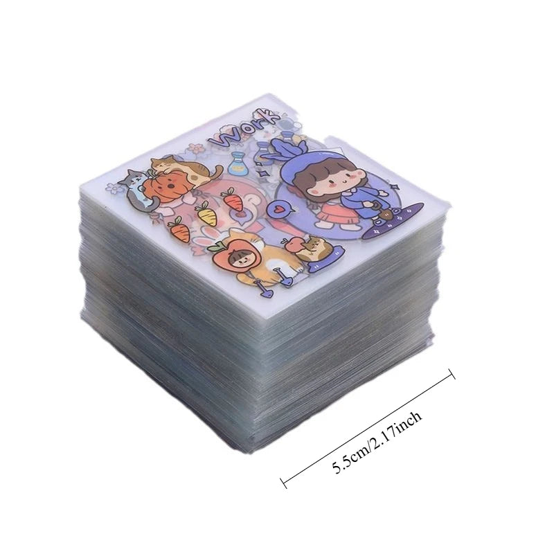 100 PCS Cute Cartoon PET Stickers | Scrapbooking & Journal