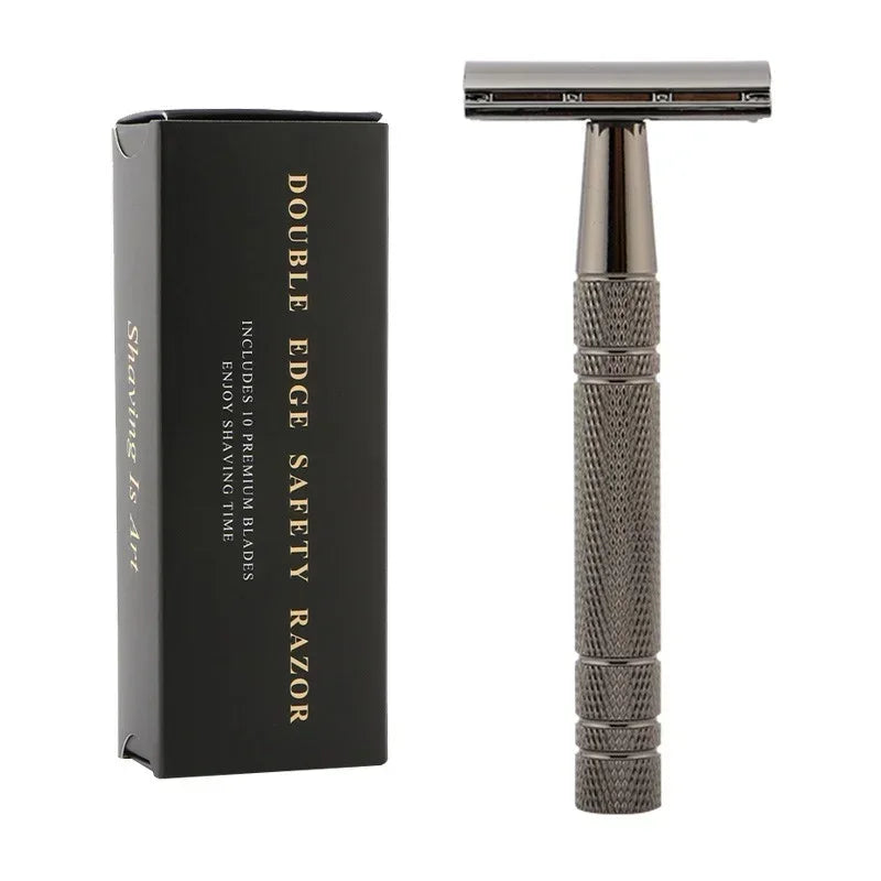 Rose Gold Double Edge Safety Razor + 10 Blades – Men & Women