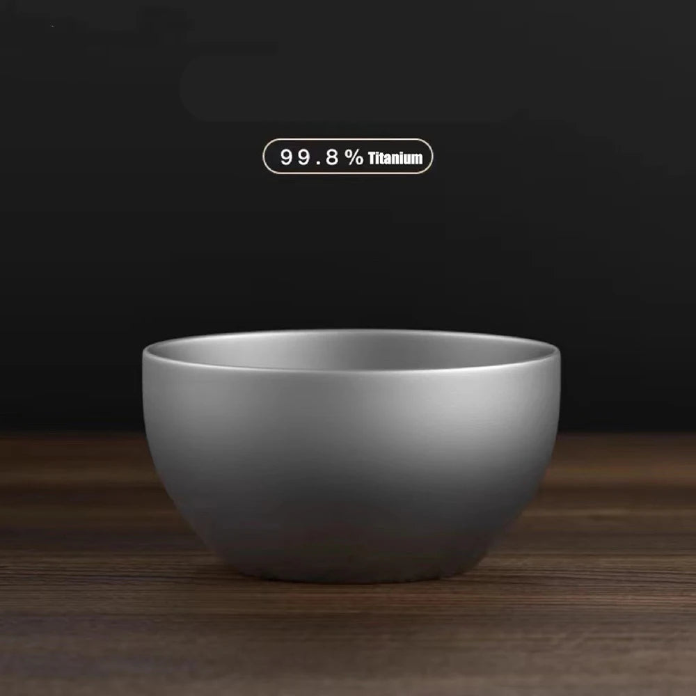 50ml Pure Titanium Tea Cup | Double-Layer Anti-Scald Camping Cup