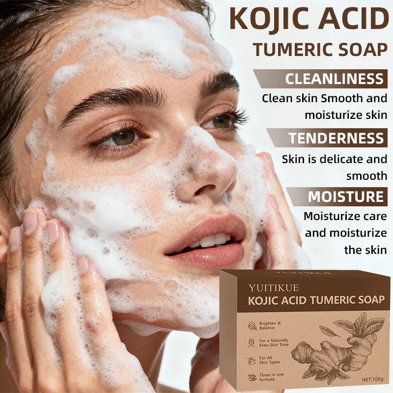 Turmeric Kojic Acid Cleansing Bar – Brightening Face & Body Soap