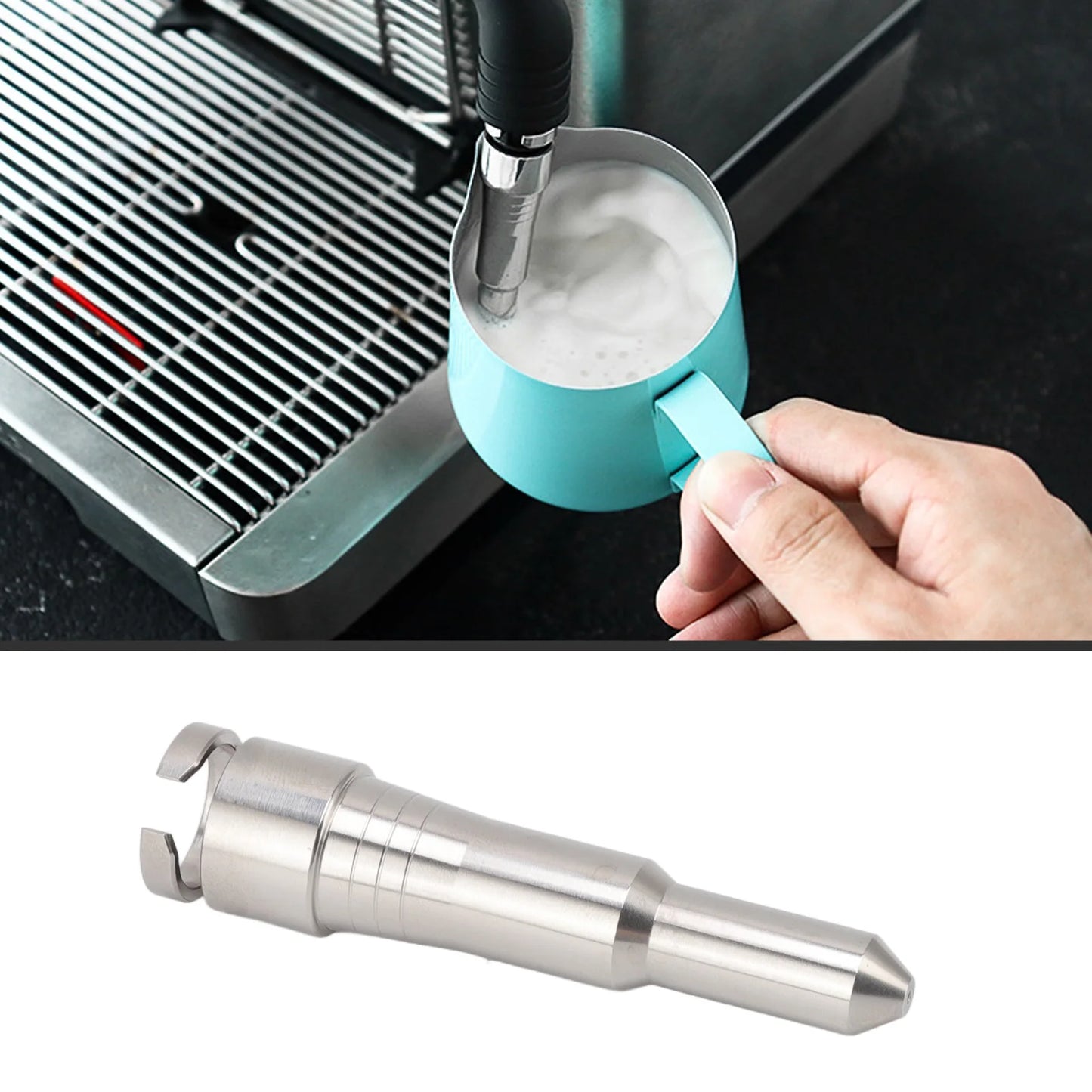 Stainless Steel Coffee Steam Nozzle for DeLonghi | Silicone Rings