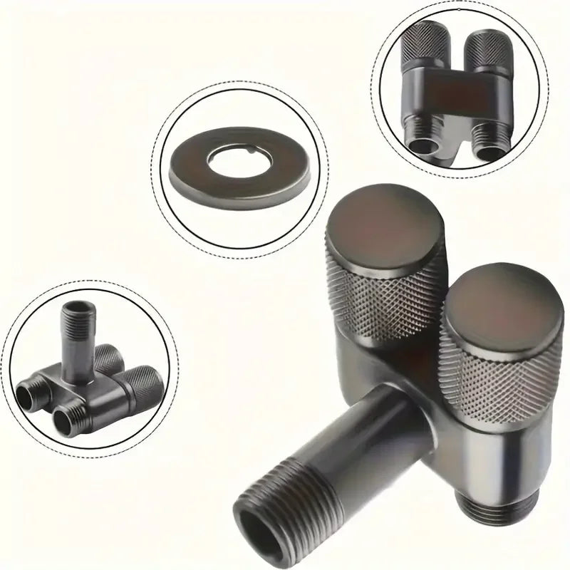 Stainless Steel Toilet Angle Valve | 1 Inlet 2 Outlet Water Tap