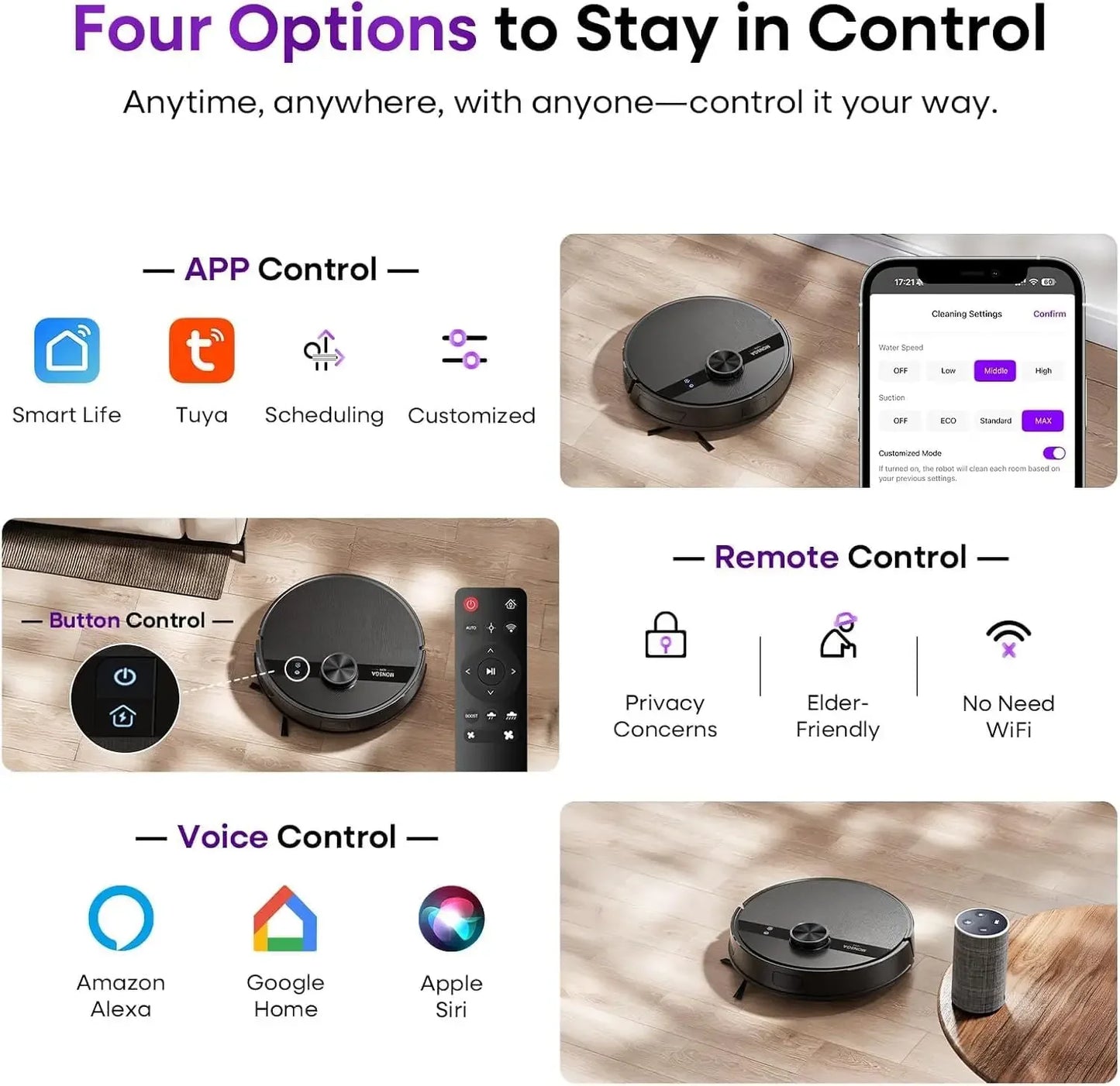 Robot Vacuum Mop Combo with Lidar Navigation, 7000Pa Suction, 180min Runtime, App Control for Hard Floors and Carpets Peaceful Pleasures Health and Wellness
