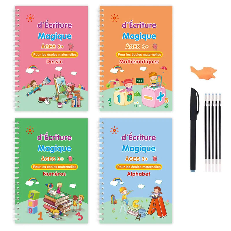 Magic Groove Practice Copybook Pen Kids Calligraphy Reusable Writing