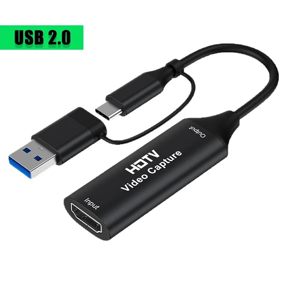 4K hdmi Video Capture Card USB 3.0 Type-C 1080P Game Capture Card for Live Streaming PS4 Xbox Switch OBS Recording Peaceful Pleasures Health and Wellness Black