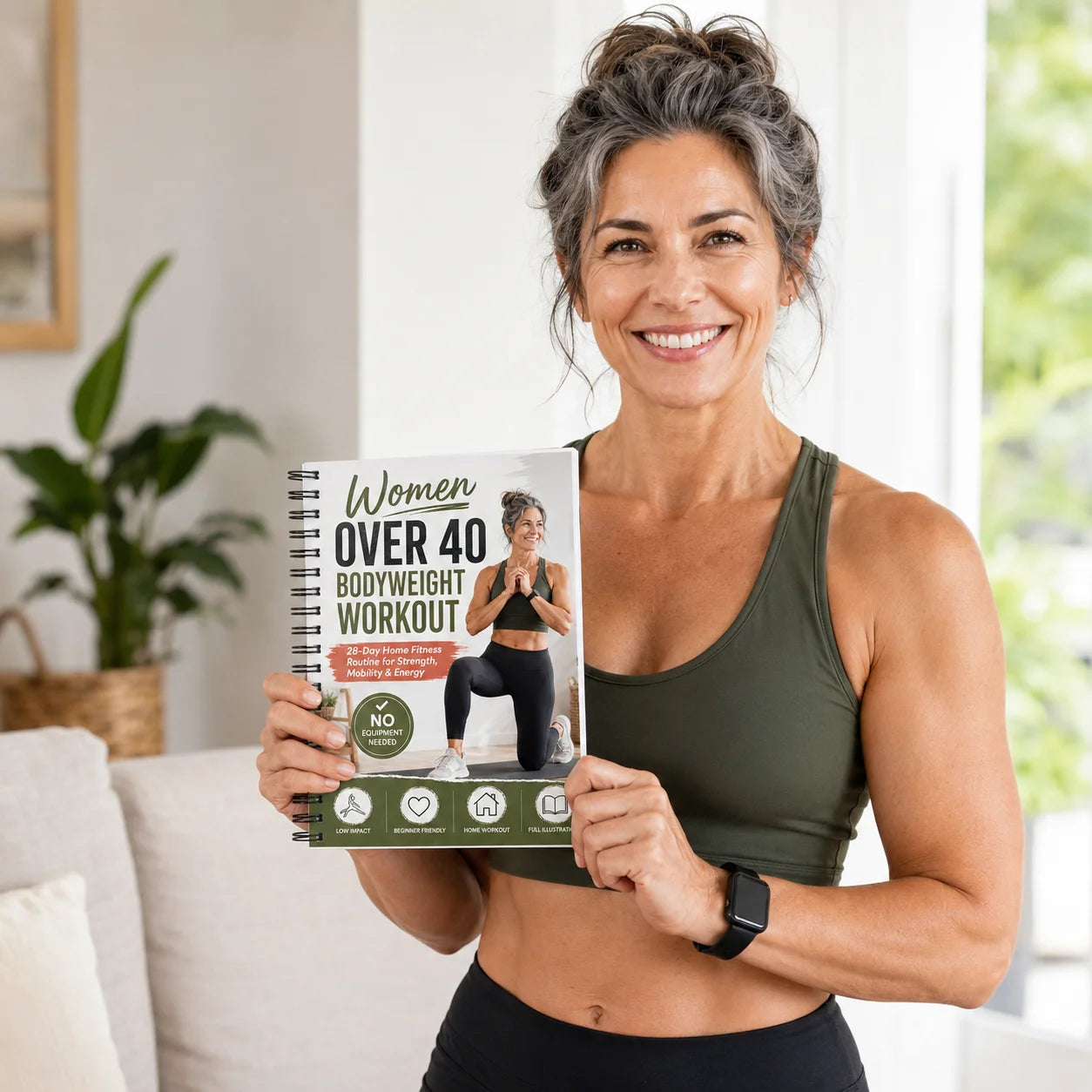 A5 Spiral Fitness Guide Women Over 40 Years Old 28 Day Home