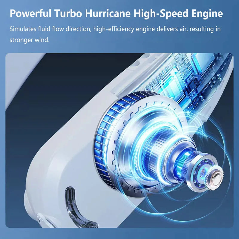 Fast Cooling Neck Fan with Spray Portable Quiet USB Rechargeable Long Battery Life Strong Wind for Students Travel Home Office Peaceful Pleasures Health and Wellness