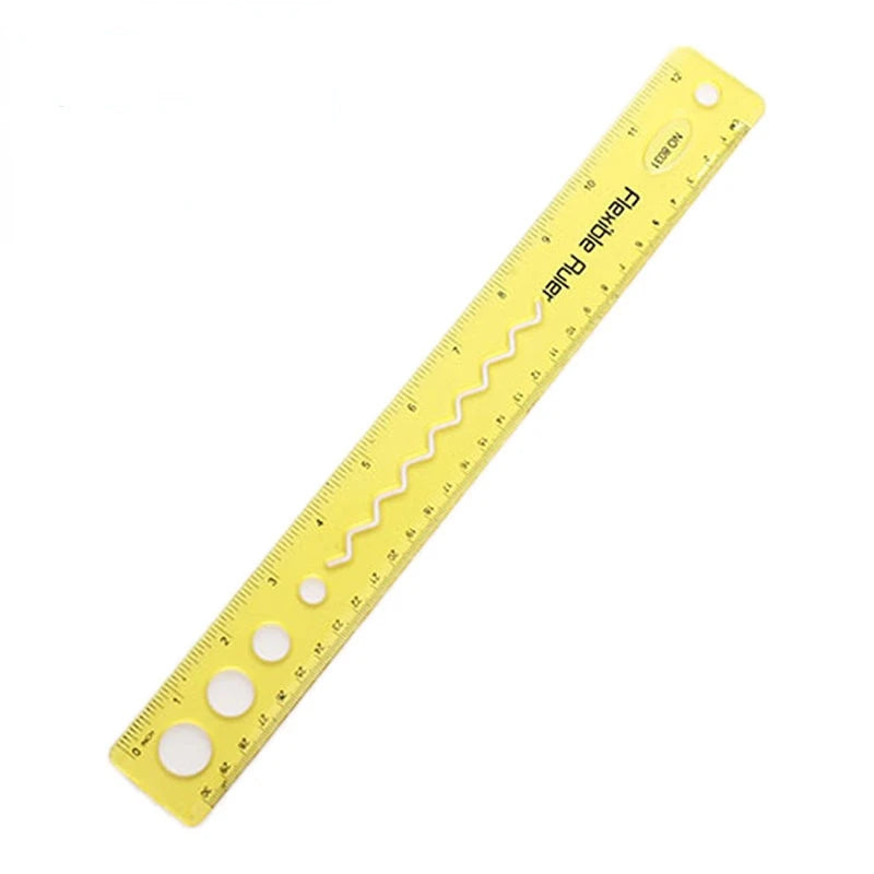 Flexible Multicolour Soft Ruler 30cm | Student Drawing Tool Flexible Ruler Peaceful Pleasures Health and Wellness YELLOW