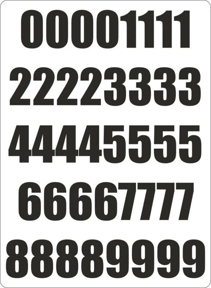 40*25mm 40PCs Number Sheet Sticker Vinyl Decal Car Bike Door Wheelie Bin Race Peaceful Pleasures Health and Wellness
