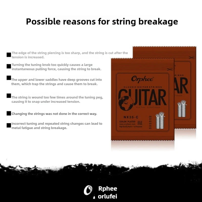 Guitar Accessories Orphee Strings NX35-C Classical 1-6 Nylon