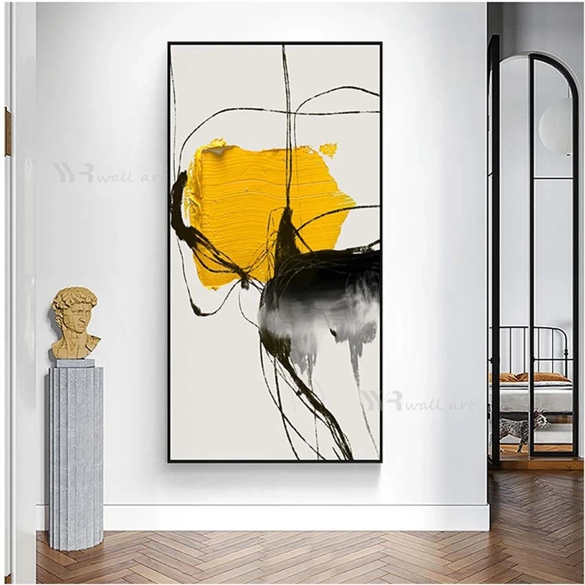 Nordic Wall Art Decorative Painting, Large Canvas, Orange Art Texture, Abstract Handmade Oil Painting, Living Room,Custom Poster Peaceful Pleasures Health and Wellness No frame 2 50cmx60cm