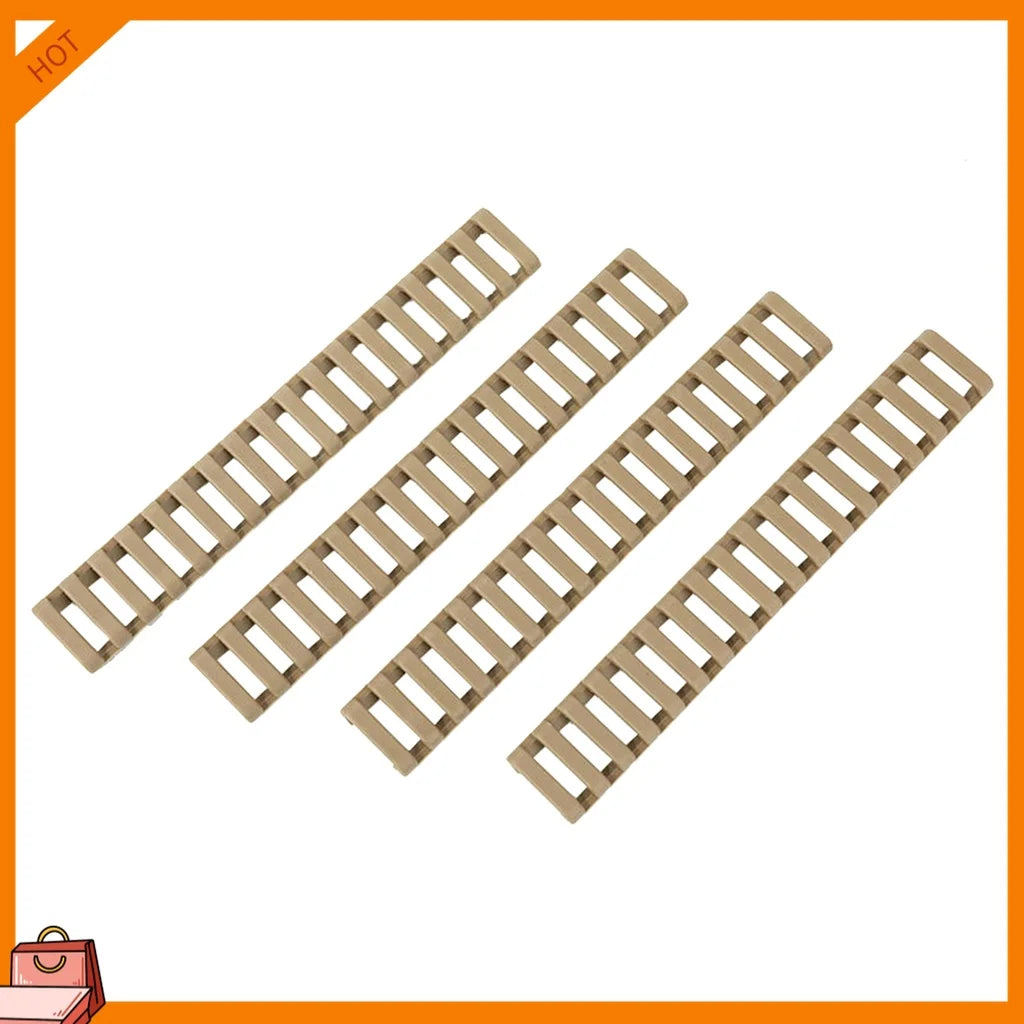 CS 4-Pack Black Heat Resistant Rifle Handguard Protector Rubber Ladder Rail Cover Weaver Picatinny Rail toy Airsoft Guns Hunting Peaceful Pleasures Health and Wellness Tan 4 pcs