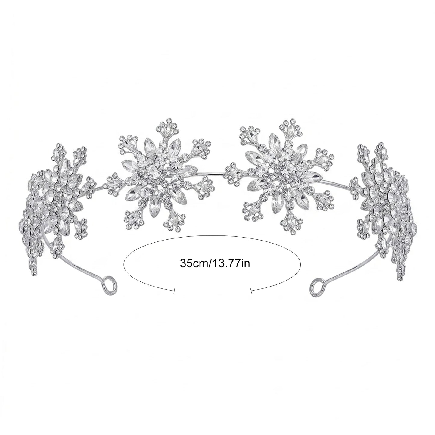 Bridal Rhinestone Hairband Korean Style Snowflake Hair Accessory for Wedding Updo Peaceful Pleasures Health and Wellness
