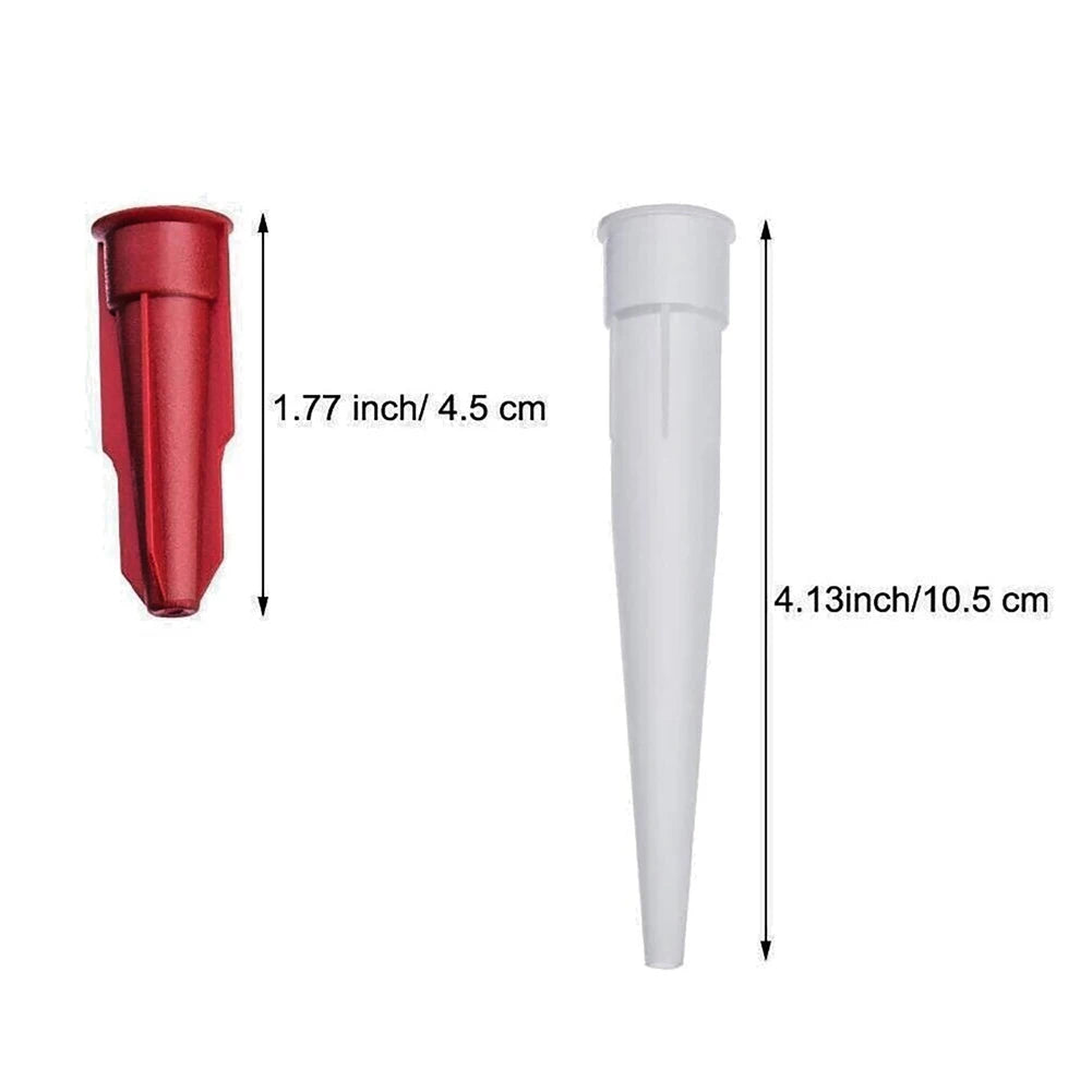 Silicone Tube Nozzle Cap Replacement Tips Caulk Red Cartridge Spare