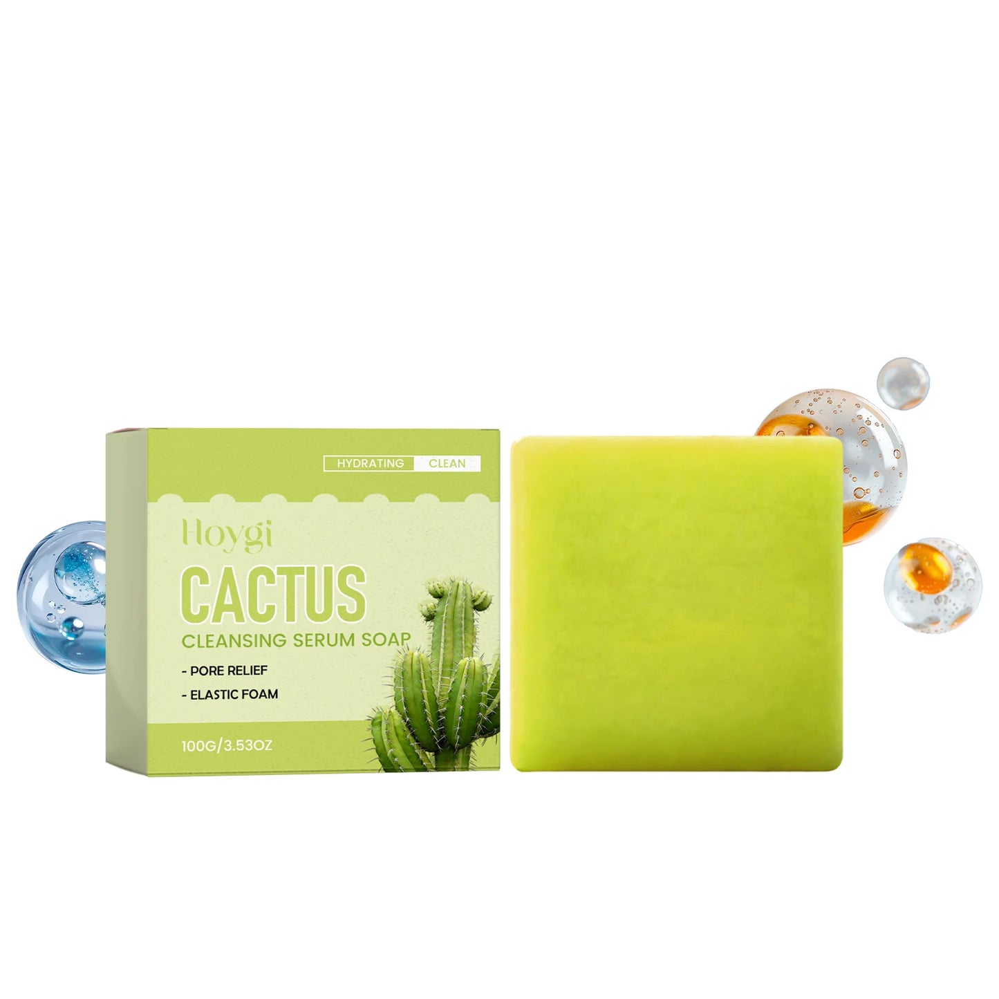 Cactus / Kojic Acid Cleansing Serum Soap Exfoliating Even Skin Tone Brightening Soap Removes Dirt Oil Smooth Hydrated Body Care Peaceful Pleasures Health and Wellness Cactus